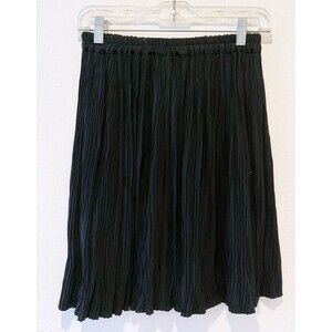 Margaret O'Leary Oleary S / M Skirt 100% Silk Black Pleated Minimalist Women's